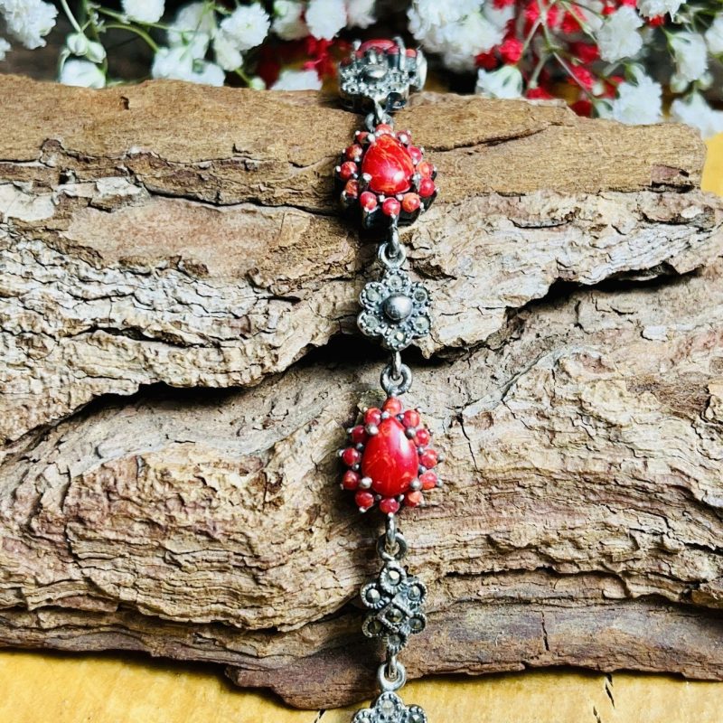 Pulsera Marquesitas y Coral Pulsera Marquesitas y Coral