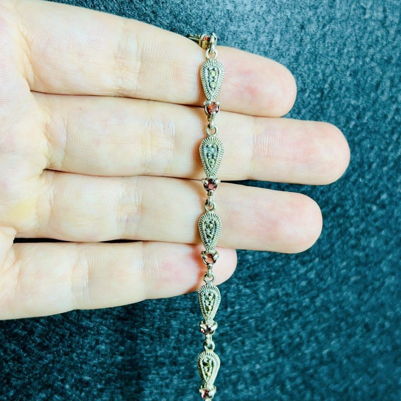 Pulsera Marquesitas y Granate Pulsera Marquesitas y Granate