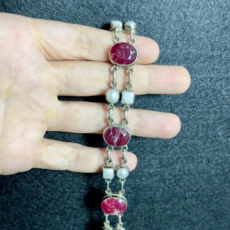Pulsera Rubí y Perlas