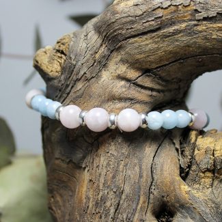 Pulsera Aguamarina y Kuncita