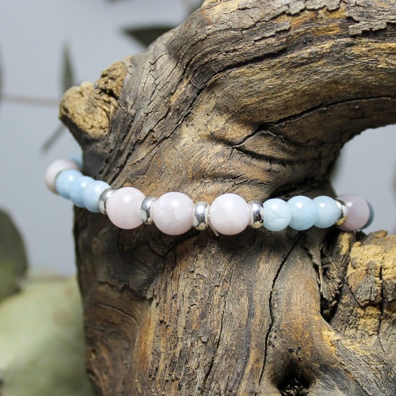 Pulsera Aguamarina y Kuncita Pulsera Aguamarina y Kuncita