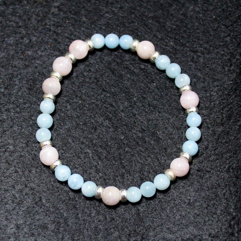 Pulsera Aguamarina y Kuncita Pulsera Aguamarina y Kuncita
