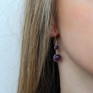 Pendientes Amatista Doble