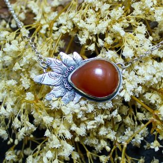 Collar Calcedonia Naranja