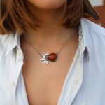 Collar Calcedonia Naranja