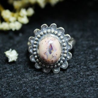 Anillo Ópalo Fuego Flor