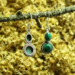 Pendientes Malaquita Doble