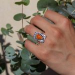 Anillo Ópalo Fuego Pétalos
