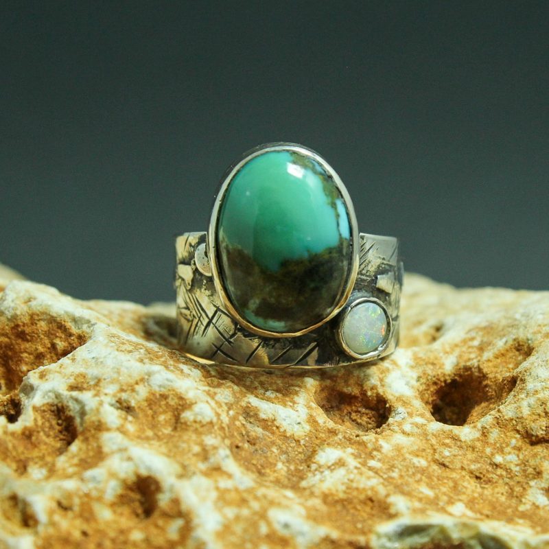 Anillo Turquesa y Ópalo Etiope Anillo Turquesa y Ópalo Etiope