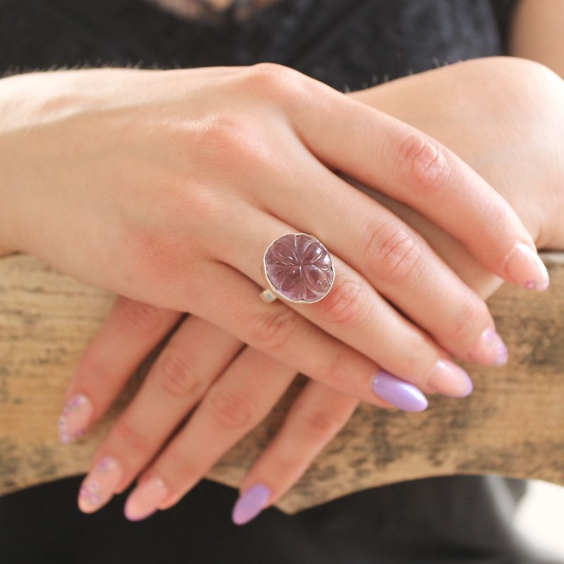 Anillo Amatista Flor