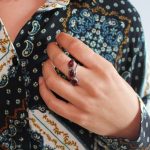 Anillo Granate Tres