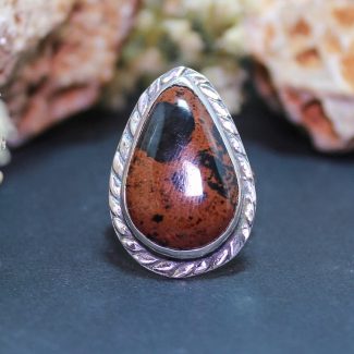 Anillo Obsidiana Caoba