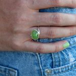 Anillo Prehnita Facetado