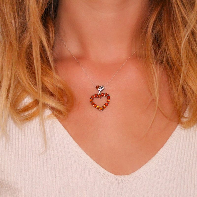 Colgante Ámbar Corazón Colgante Ámbar Corazón