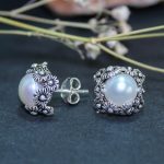 Pendientes Perlas Flores
