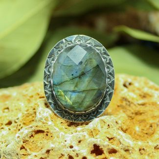 Anillo Labradorita Grabado