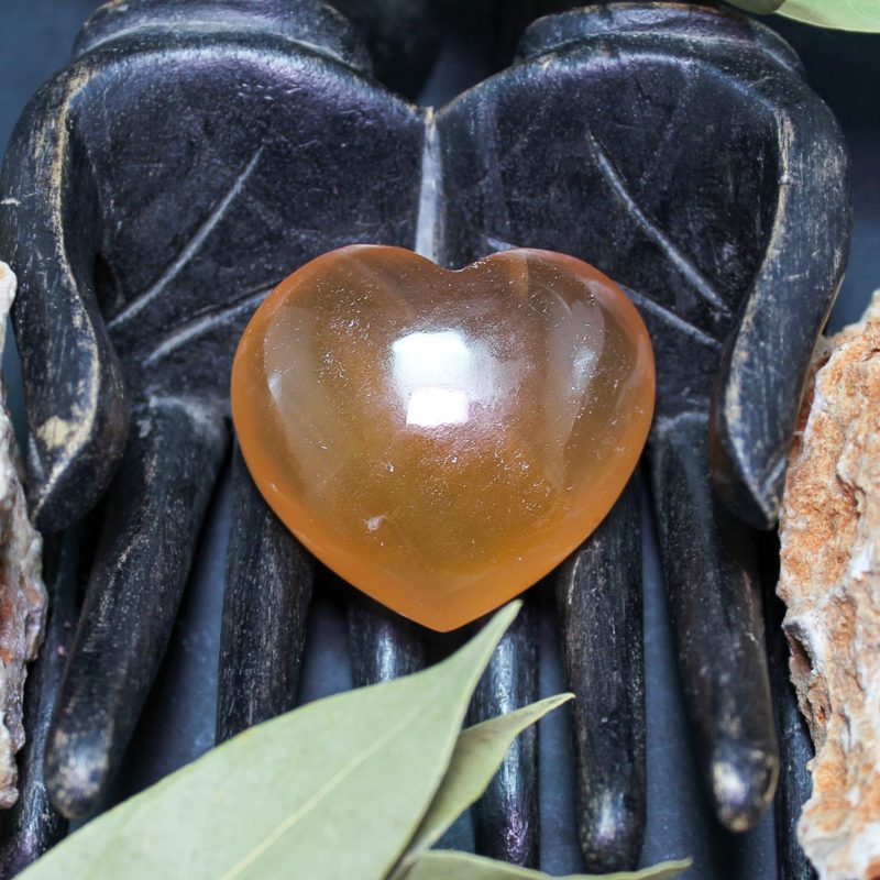 Corazón Calcita Miel