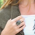 Anillo Labradorita Grabado