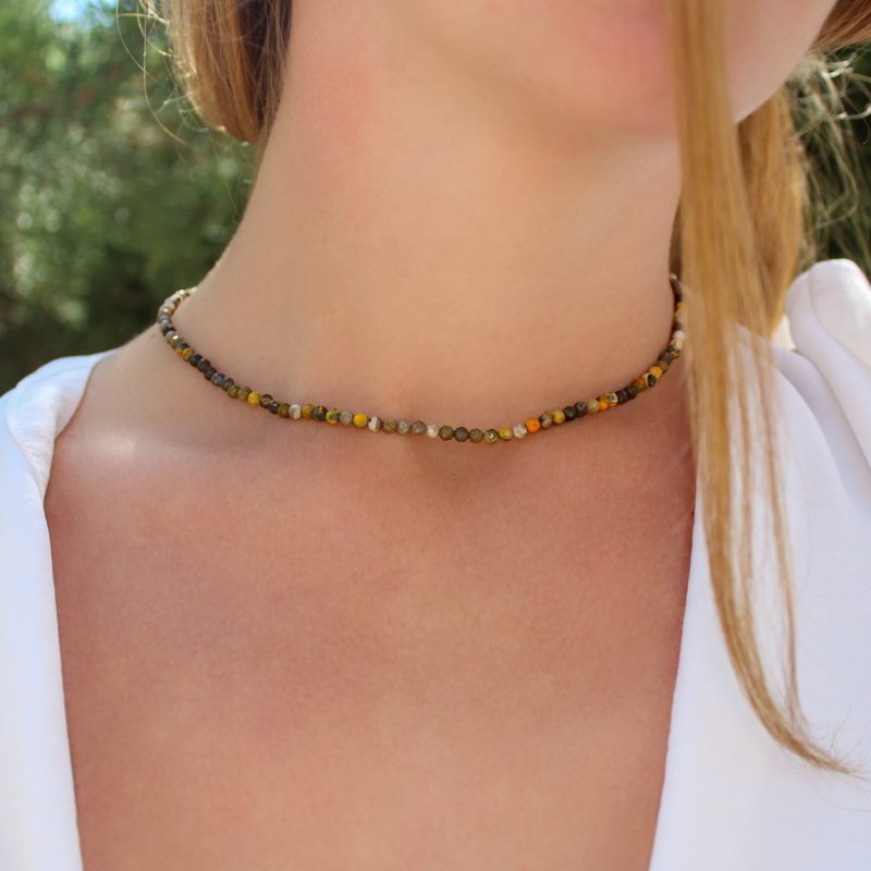 Collar Jaspe Abejorro 3mm