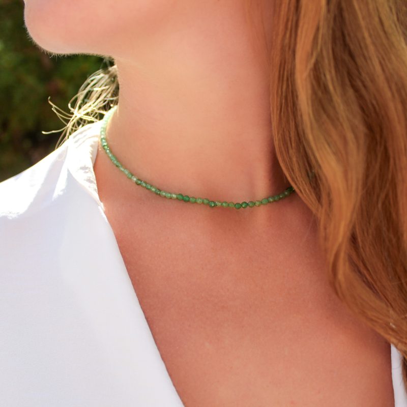 Collar Cuarzo Verde 3mm