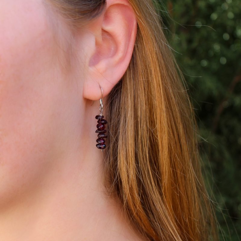 Pendientes Granate Chip