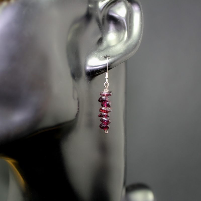 Pendientes Granate Chip