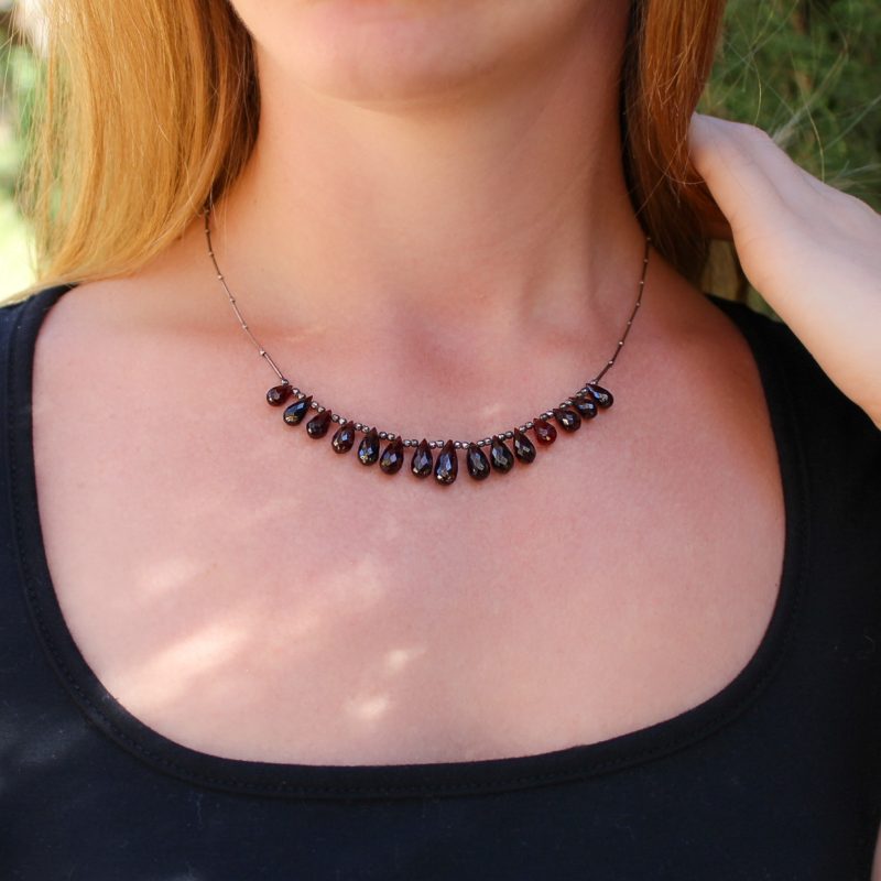 Collar Granate Gotas Collar Granate Gotas