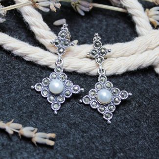 Pendientes Perlas con Marquesitas