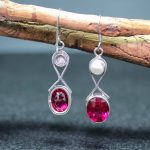 Pendientes Perlas y Circonita Roja