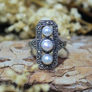 Anillo Perlas y Marquesitas