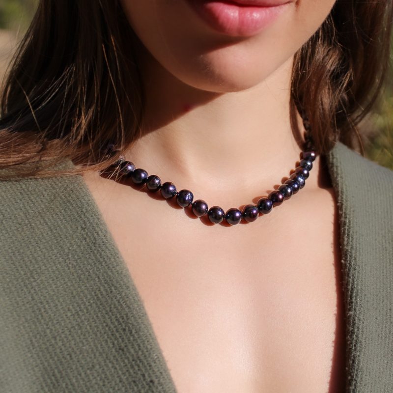 Collar Perlas Negras 10mm