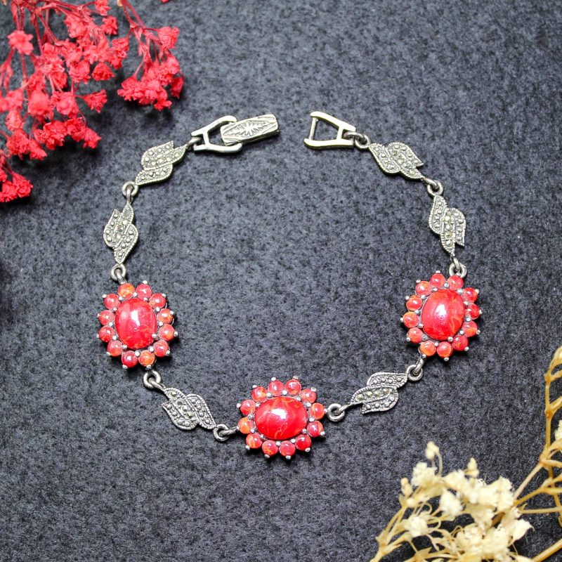 Pulsera Coral y Marquesitas Pulsera Coral y Marquesitas