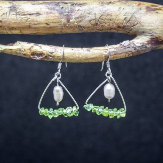 Pendientes Peridoto y Perlas