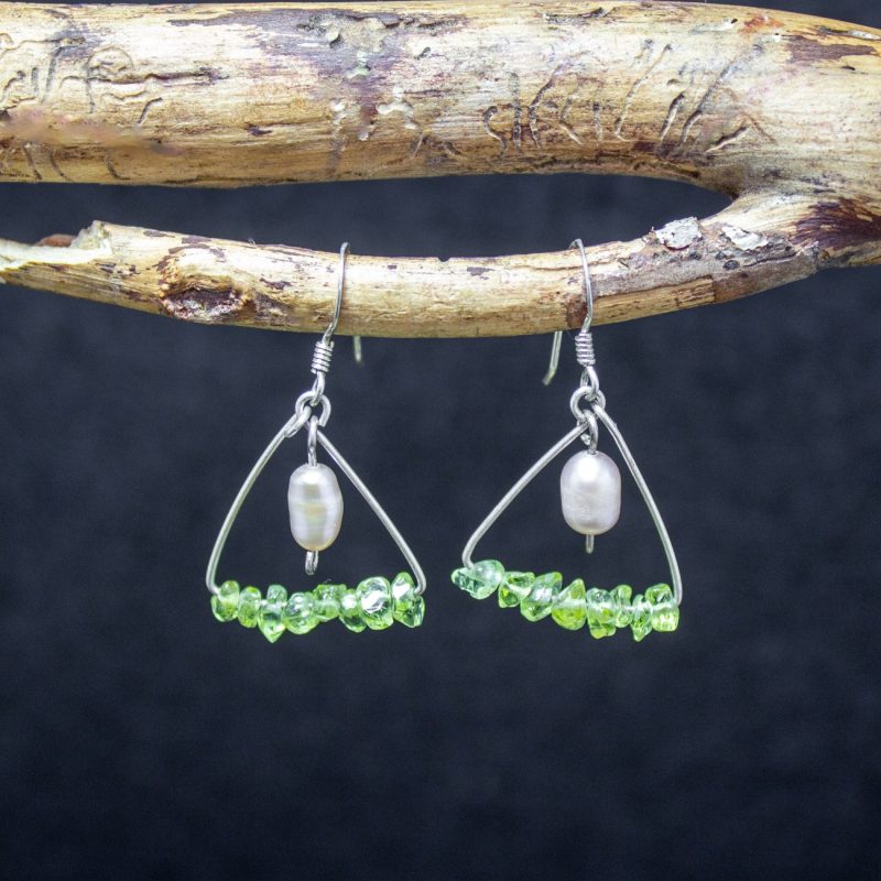 Pendientes Peridoto y Perlas Pendientes Peridoto y Perlas