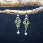 Pendientes Peridoto y Perlas
