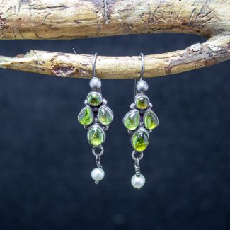 Pendientes Peridoto y Perlas