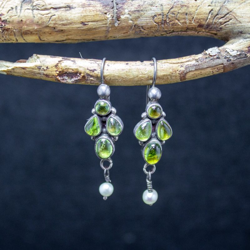 Pendientes Peridoto y Perlas Pendientes Peridoto y Perlas