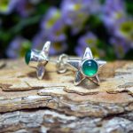 Pendientes Onix Verde Estrella