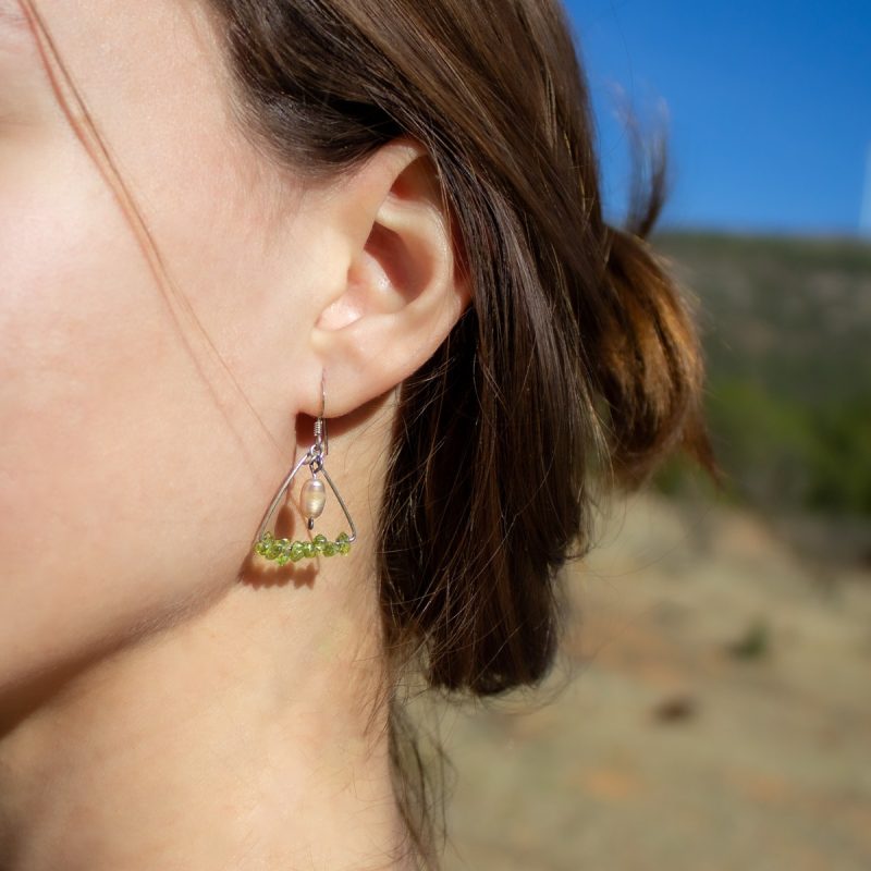 Pendientes Peridoto y Perlas Pendientes Peridoto y Perlas