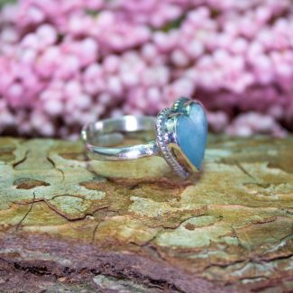 Anillo Aguamarina Corazón
