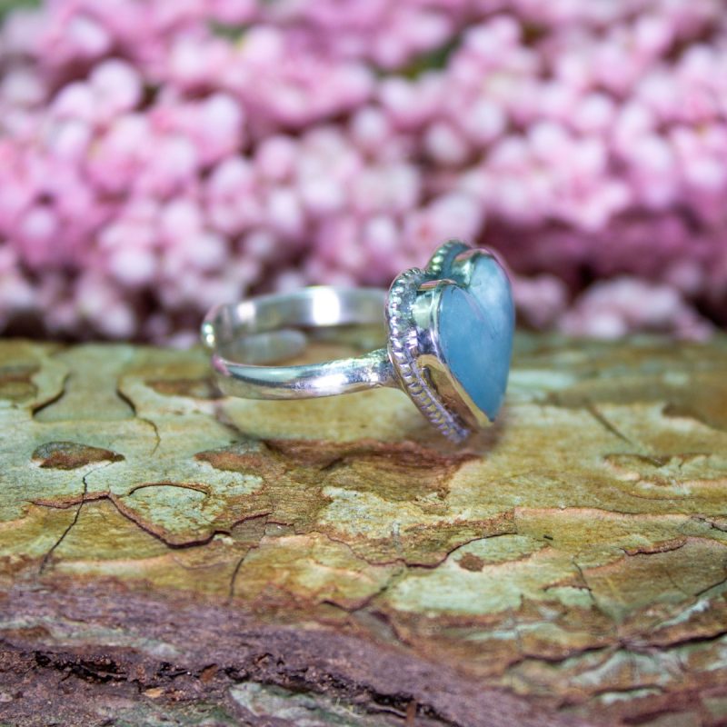 Anillo Aguamarina Corazón