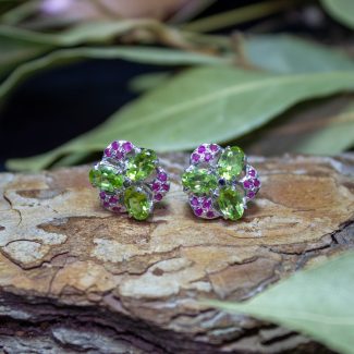 Pendientes Rubí y Peridoto