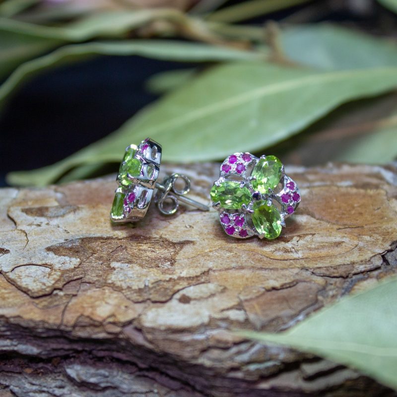 Pendientes Rubí y Peridoto