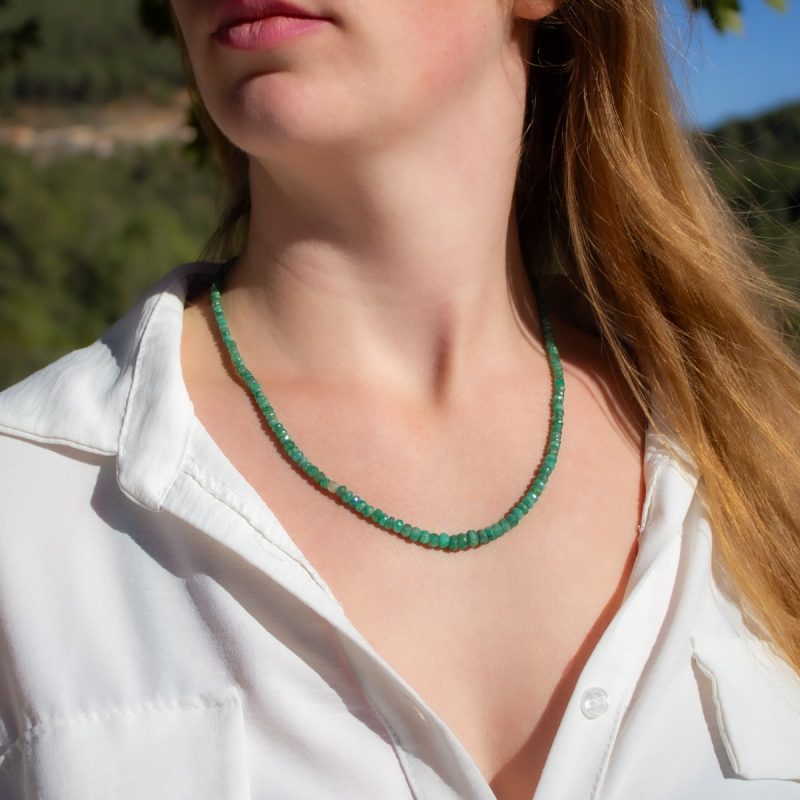 Collar Esmeralda Facetado Grande Collar Esmeralda Facetado Grande