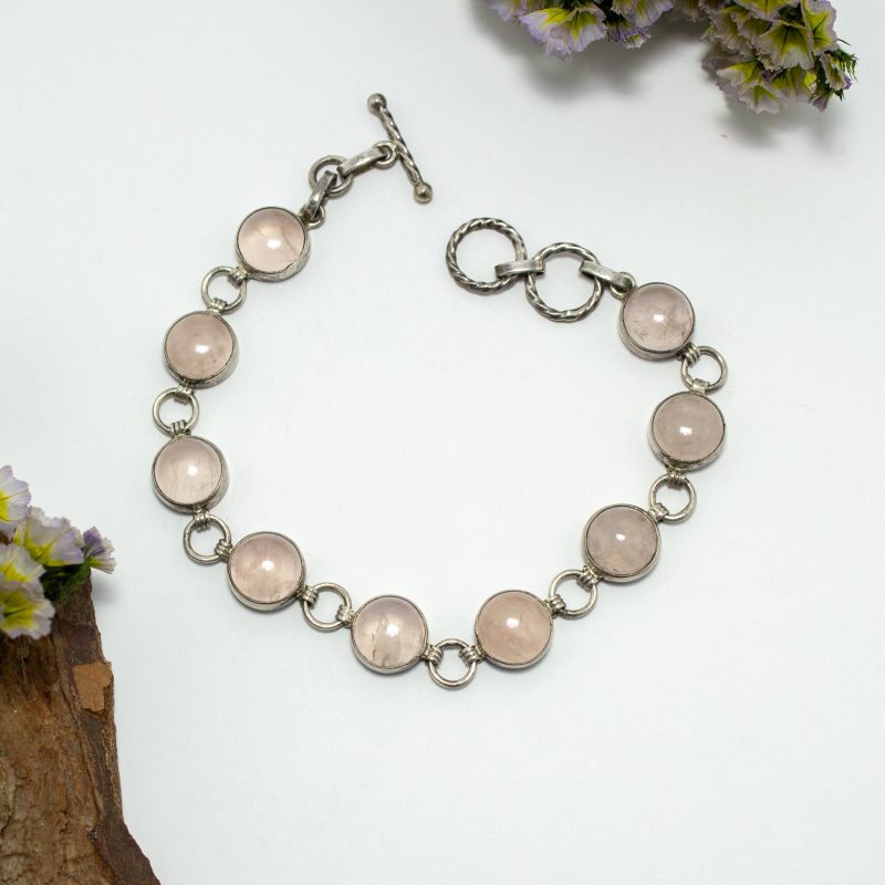 Pulsera cuarzo rosa