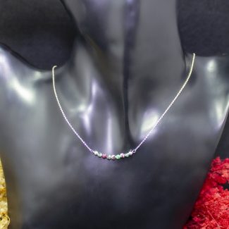Collar Rubí y Esmeralda 3mm