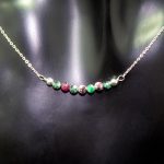 Collar Rubí y Esmeralda 3mm