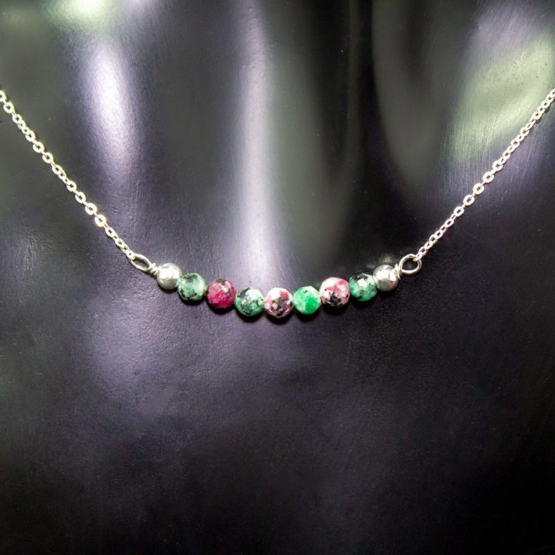Collar Rubí y Esmeralda 3mm Collar Rubí y Esmeralda 3mm