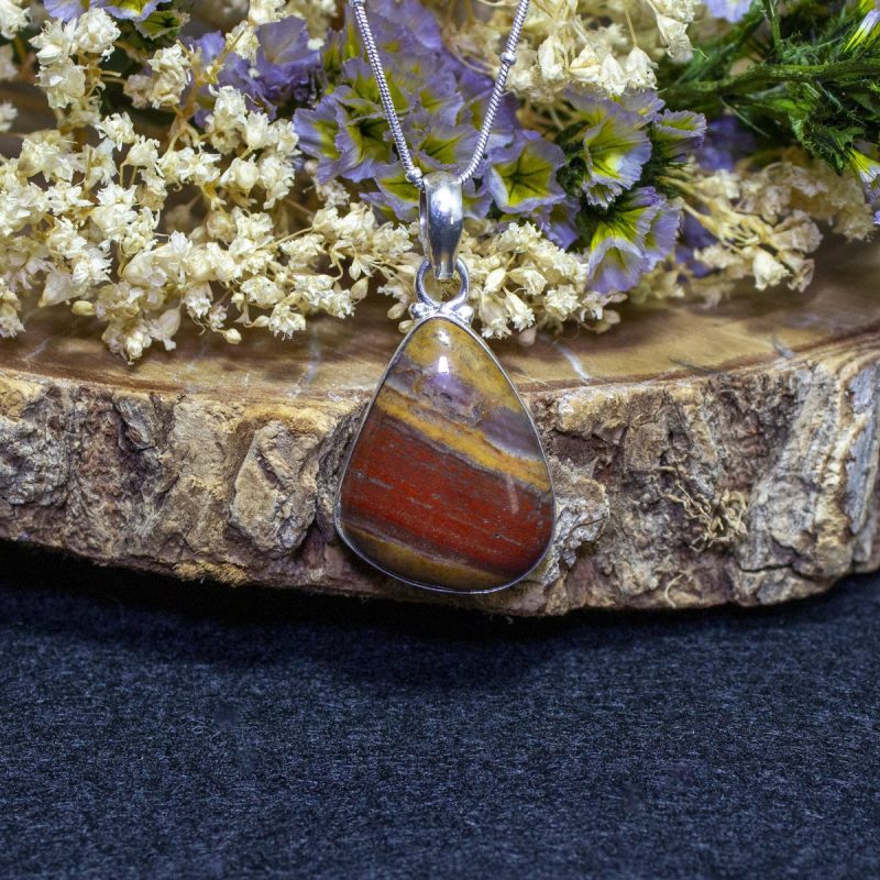 Colgante Jaspe Rojo con Hematite Colgante Jaspe Rojo con Hematite