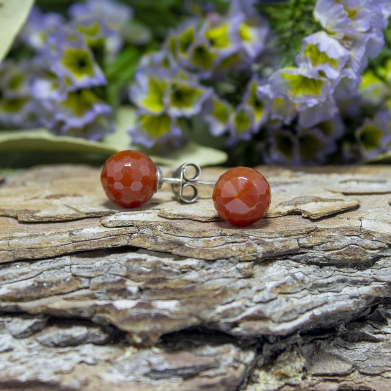 Pendientes Agata Carneola Bola Pendientes Agata Carneola Bola